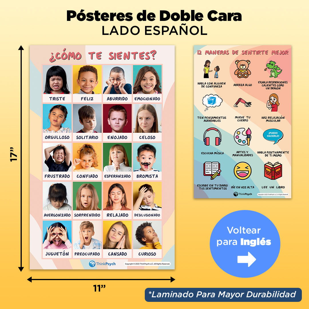 Coping Skills & Feelings Posters Set (Bilingual)