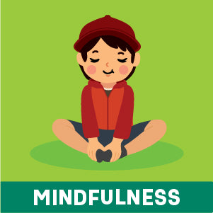 Mindfulness: boy sitting calmly in a seated pose