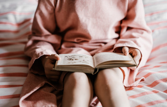 Child reading before bed