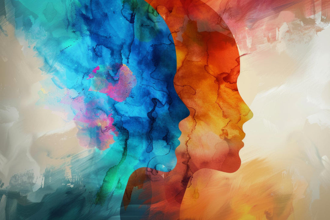 Five components of emotional intelligence in an abstract art image