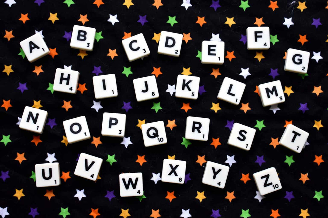 a b c letter blocks arranged in pattern