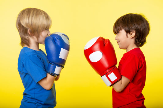 Two boys ready to box each other