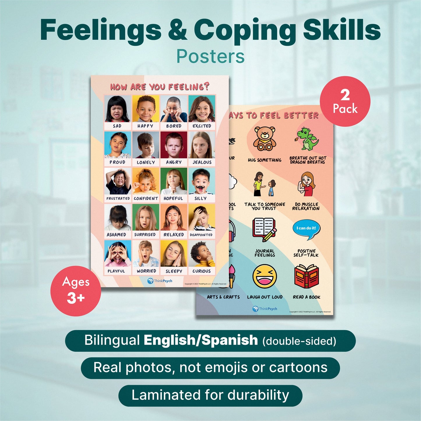Feelings and Coping Skills Posters 2-Pack