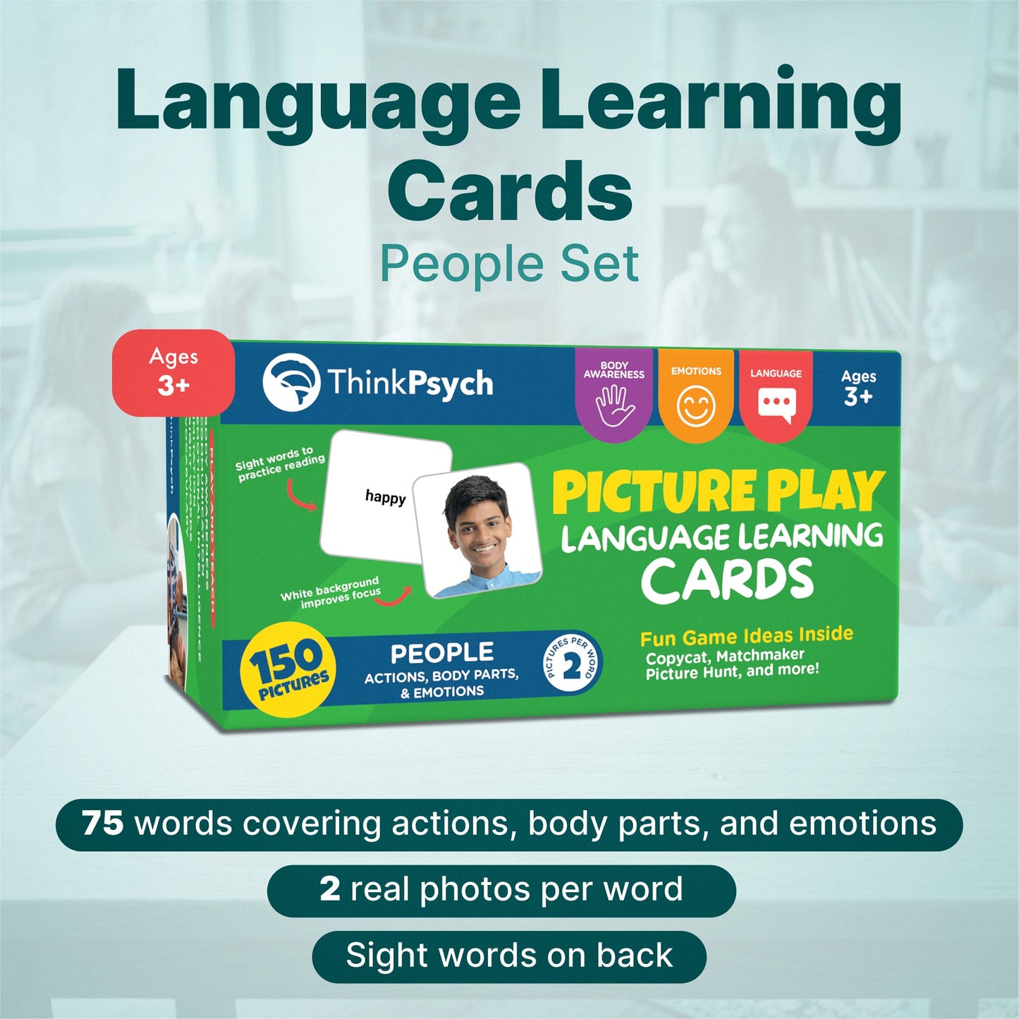 Language Learning Cards People Set