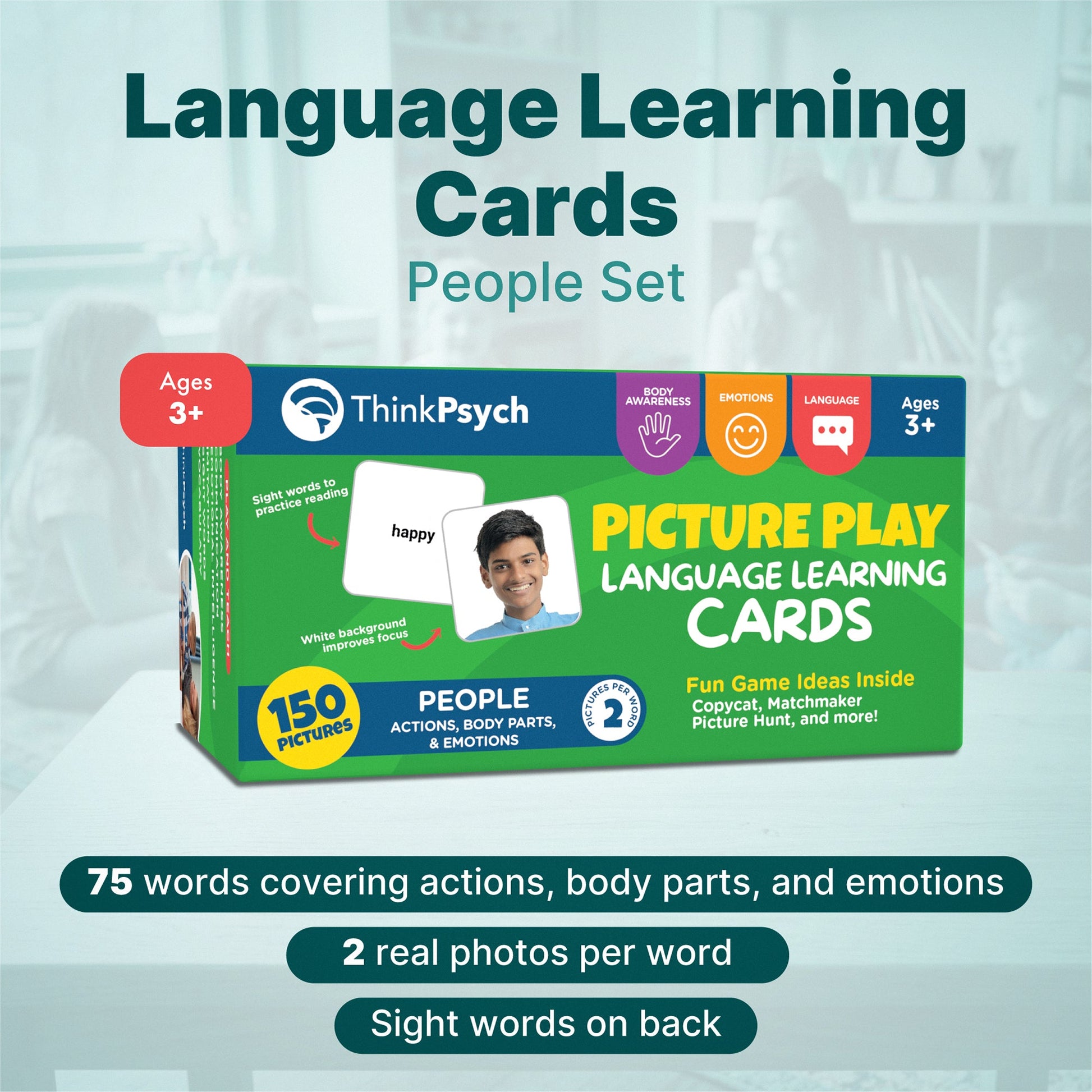 Language Learning Cards People Set