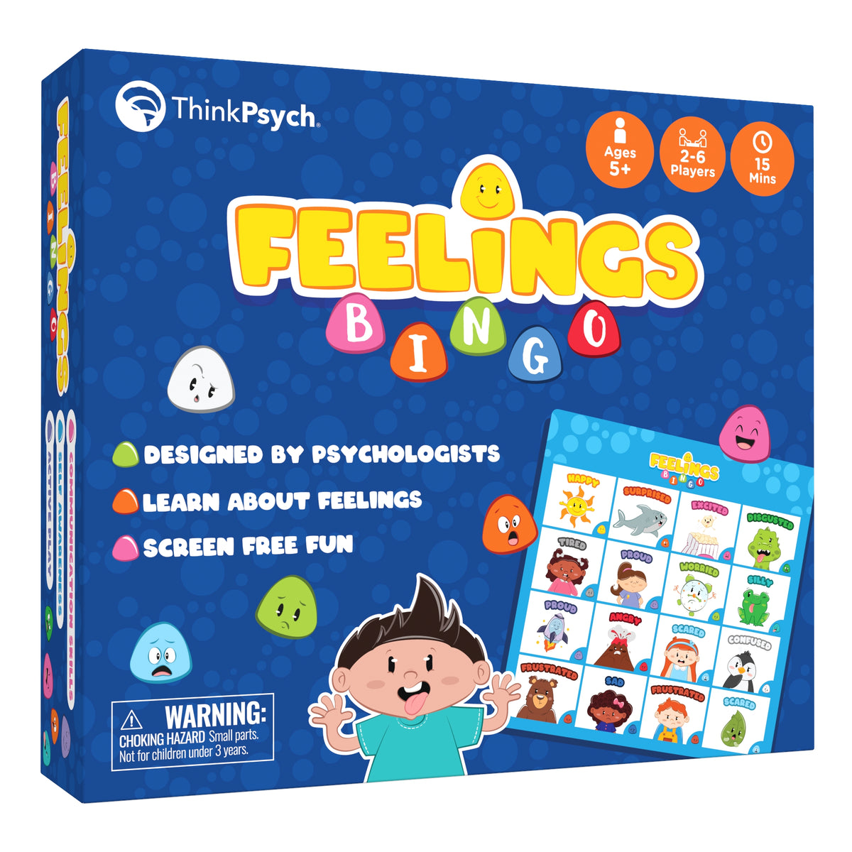 Feelings Bingo box and game components