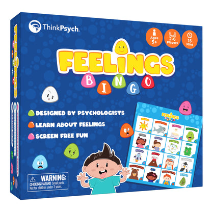 Feelings Bingo box and game components