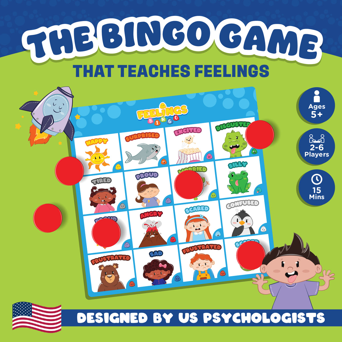 The bingo game that teaches feelings