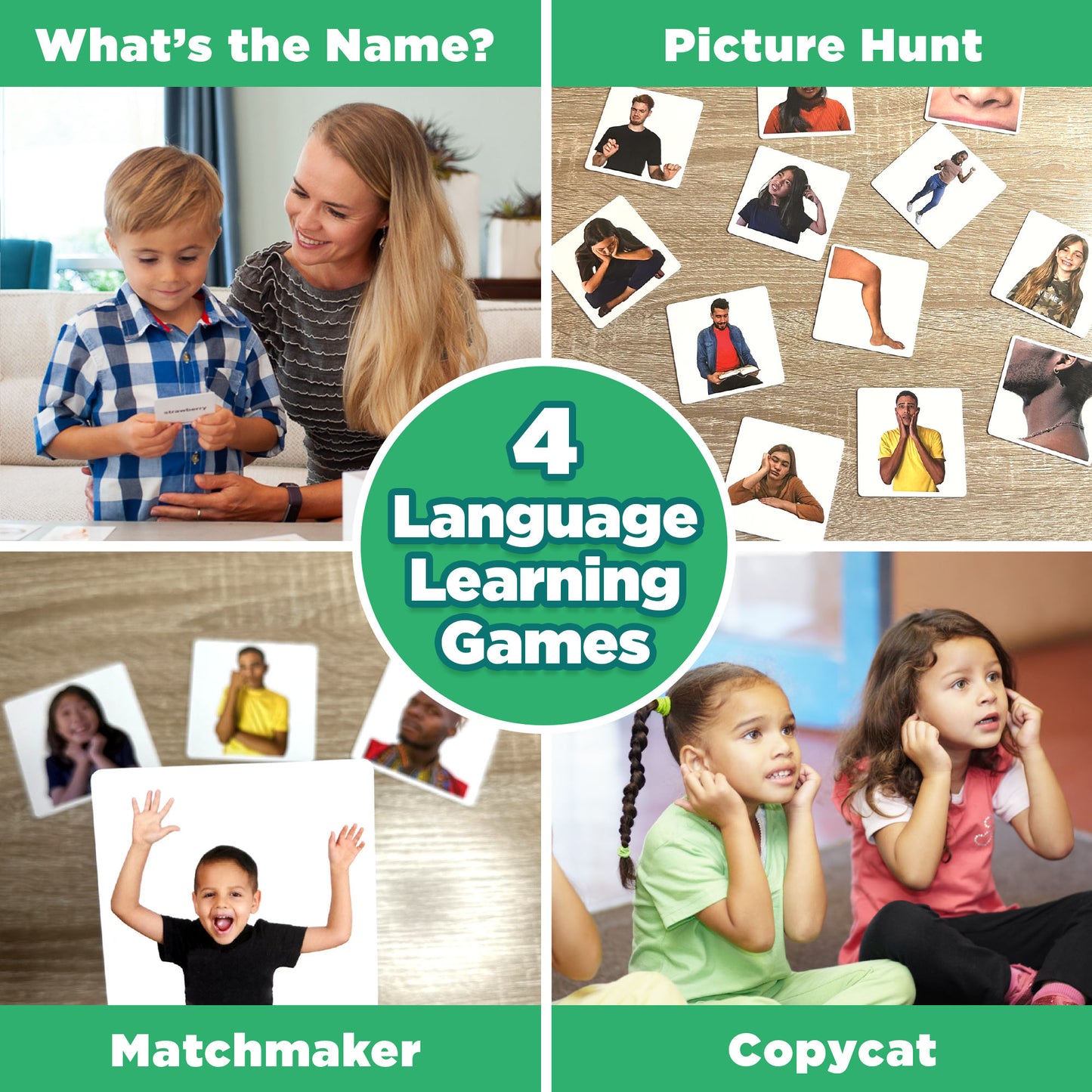 People Set Picture Play Flash Cards