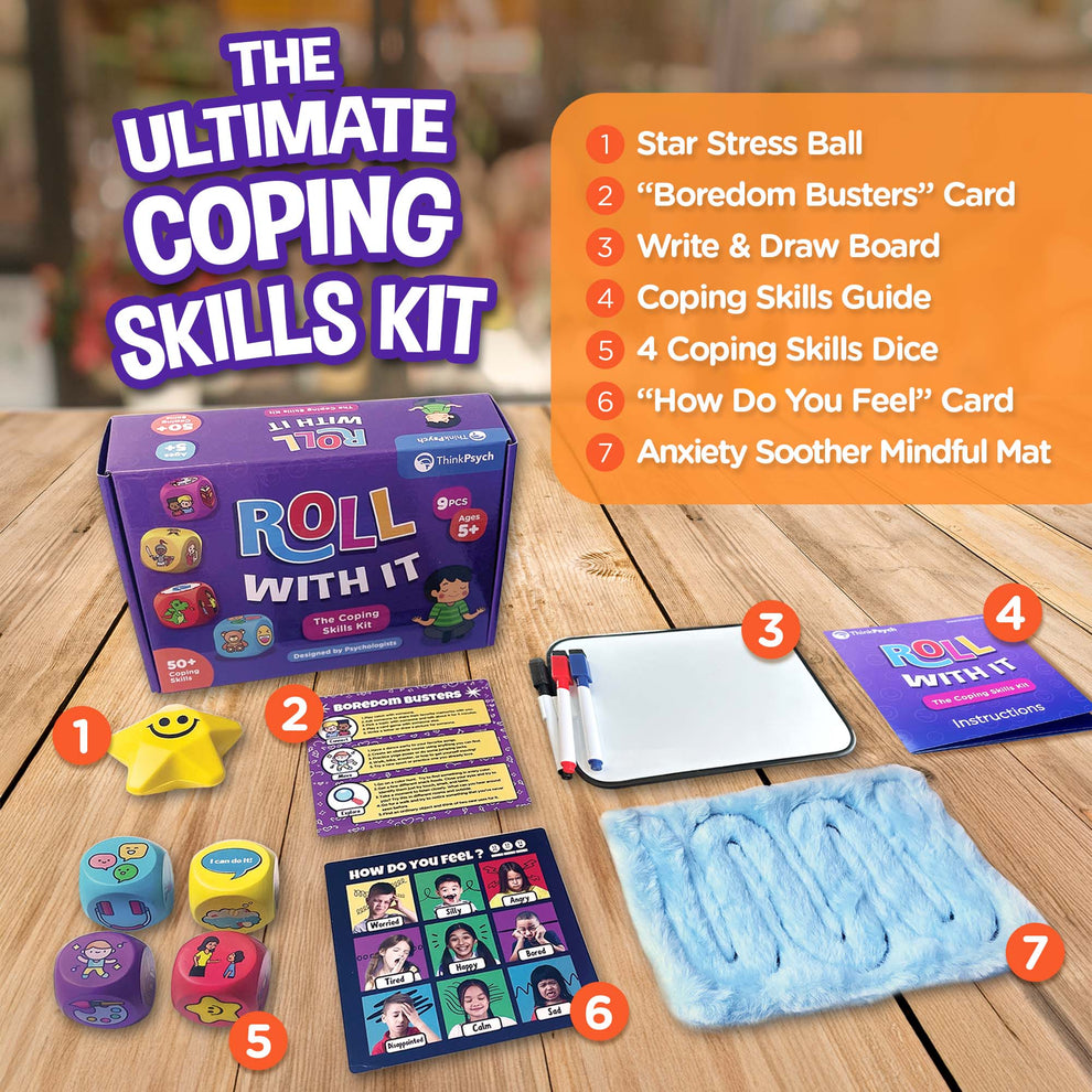 Roll With It - Coping Skills Kit for Kids | 9-Piece Emotional ...