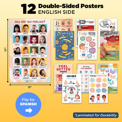 Feelings & Coping Skills Posters (Bilingual)