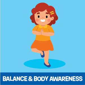 Balance and Body Awareness: girl balancing in tree pose