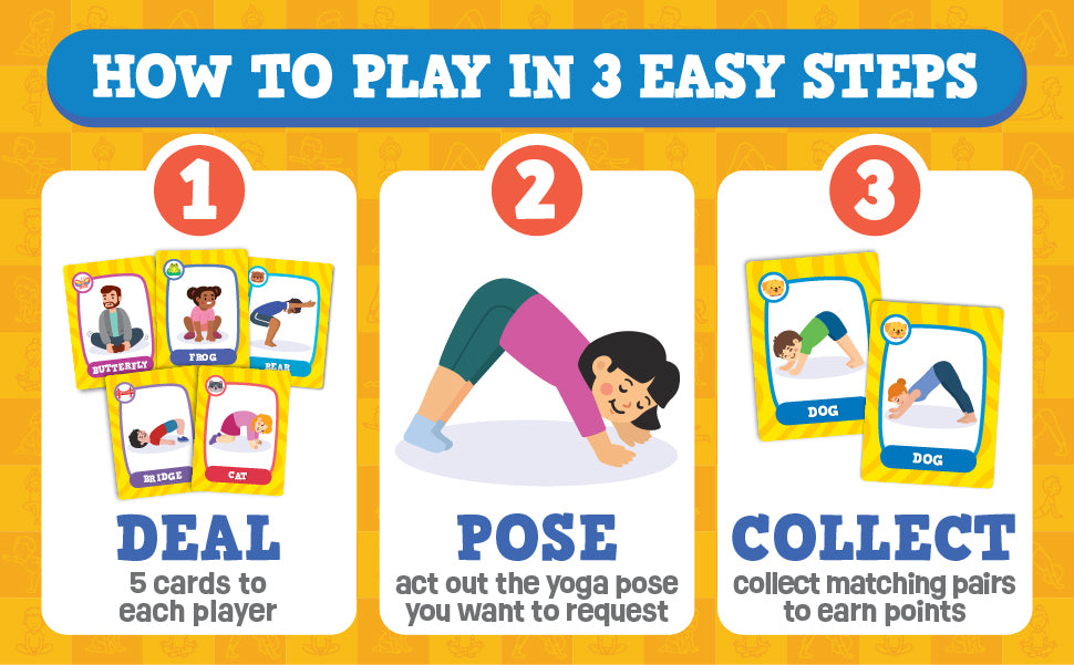How to play Go Fish Yoga in 3 steps: deal, pose, and collect