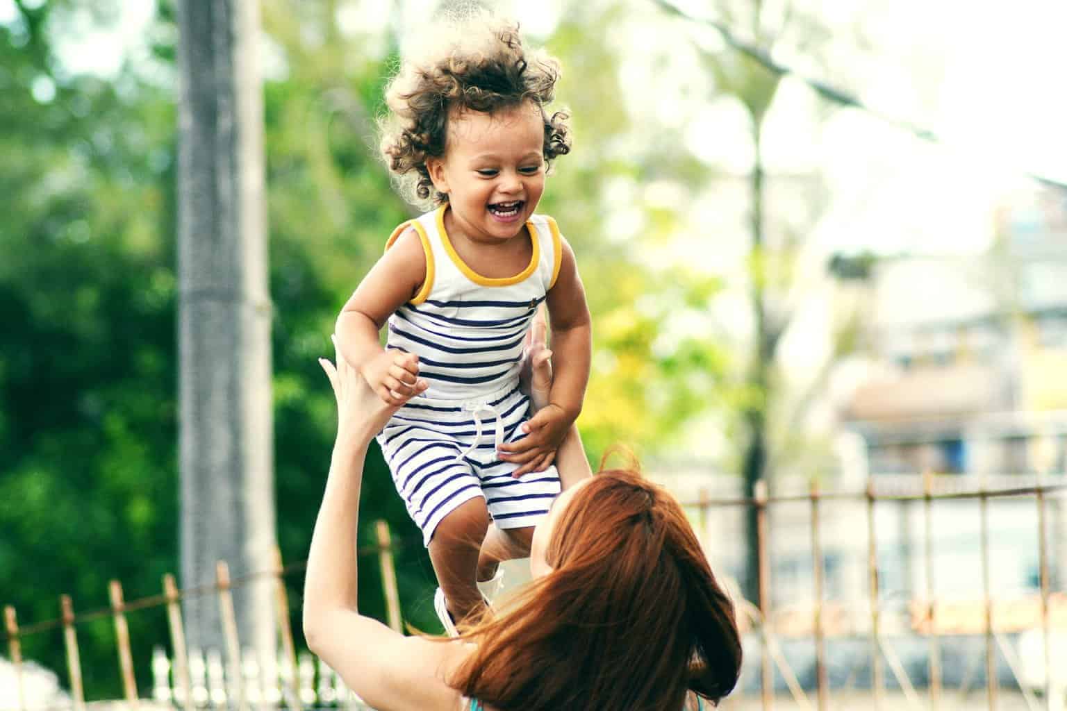  Many children enjoy being picked up. For added fun, make airplane sounds or toss them up as they near the top! 